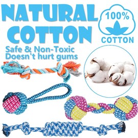 Pack of 7 Dog Toys for Small Dogs, Plush Toy, Squeaky Toy for Dogs, Puppy Chew Toy for Dogs, Dog Rope Toy Set for Small Medium Dogs