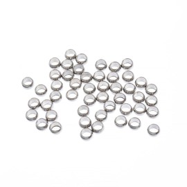 John Bead 50pcs Stainless Steel Crimp Beads 2mm 50pcs - Jewelry Findings Kit for DIY Jewelry Making Supplies Findings