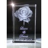 VIP-LASER 3D XL Glass Crystal Cuboid - Rose with Two