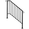 GOODSILO Outdoor Step Railings, Iron Picket Handrail, Matte Black, Powder