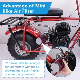 EOPOAYI Mini Bike Air Filter Adapter Kit Compatible with Predator 212cc 196cc Coleman CT200U CT200U-EX BT200X GX160 GX200 Clone Engine Baja Warrior MB200 Trailmaster Go Kart Parts Red
