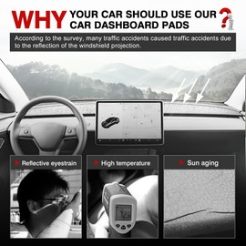 Autorder Dashboard Cover Mat for 2023-2025 2026 Nissan Ariya Accessories Dash Cover Upgrade Velvet Dash Mat Sunshade Glare UV Rays Protector(with HUD)