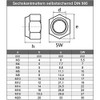 M14 (5 pieces) hex nuts, low shape, stainless steel VA