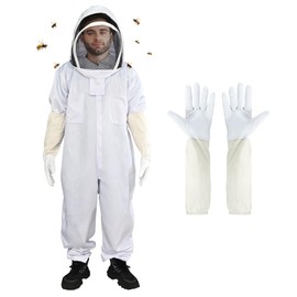 Cieex Bee Suit for Men Women, Beekeeping Suit Sting Proof, Beekeeper Clothing with Glove & Ventilated Hood for Beginner & Professional Beekeepers, Beekeeping Supplies (XXL for 5'7"-6'11")