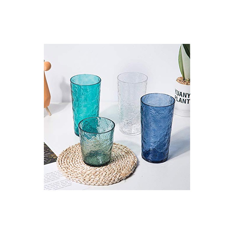 KX-WARE Vasos de plástico acrílico Highball de 18 onzas, juego