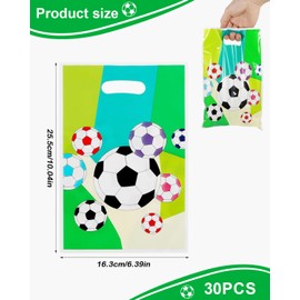 TPZORJX Pack of 30 Football Birthday Gift Bags, Gift Bags Children's Birthday, Football Gift Bag, Plastic Goodie Bags for Children Favours, Football Party Decorations Accessories
