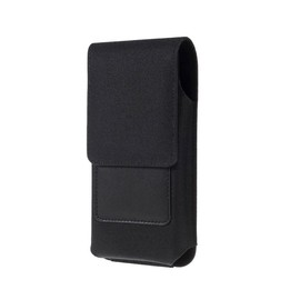 DFV mobile - Case Metal belt clip Vertical textile and leather with card holder for Pioneer E80W (2021) - Black