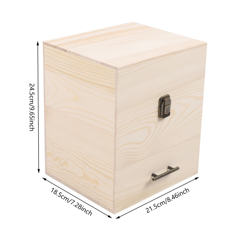 Hteedy 3 Tiers Essential Oil Storage Box, Wooden Perfume Bottle