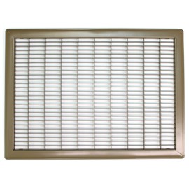 HVAC Premium 14" X 16" Heavy Duty Floor Grille - Fixed Blades Return Air Grill - Brown [Outer Dimensions: 15.75 X 17.75]