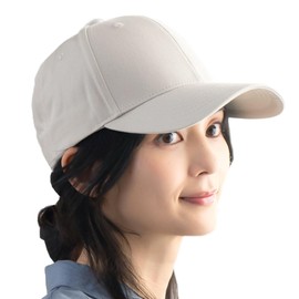 QUEENHEAD Women's Hat, UV Protection, 100% Light Blocking, Large Size, Baseball Cap, Small Face Effect, UV Protection Cap, Deep, light beige, 60.0–63.0 cm
