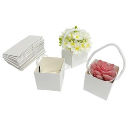Urier 40 Pieces Succulent Pot Succulent Wraps,2.5x2.5 Succulent Gift Box,Succulent Box,Succulent Party Favors,Gift Bags with Handles,Used for Gift Bags Kraft Paper Bag Party Favor Boxes (White)