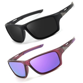 Myiaur 2er Pack Fahrradbrille für Damen & Herren Polarisiert Sportbrille mit UV400 Schutz für Radfahren, Laufen & Outdoor