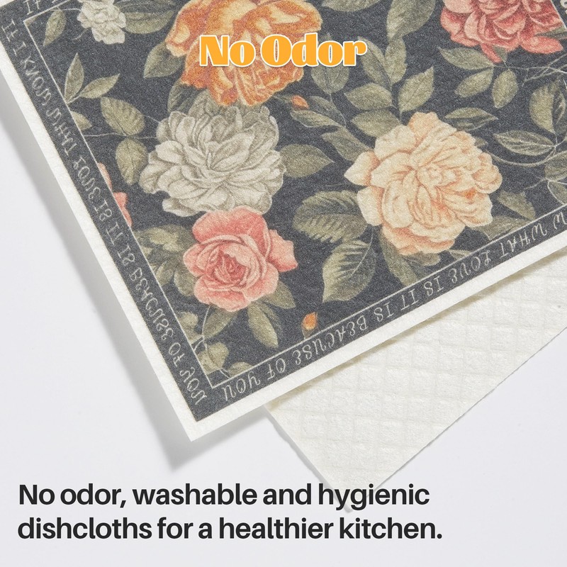 JOYMOOP 6 Pack Dishcloths for Kitchen, Reusable Paper Towels Washable,