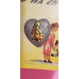 NOS Me and My Shadow Guardian Angel HEART Protect Hat Lapel Pin.  JN14