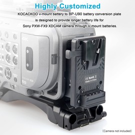 kocackoo Fully decoded V-Mount Battery to BP-U90 Battery Conversion Adapter Plate for Sony PXW-FX9 XDCAM/PXW-FS7 Full-Frame Camera/Camcorder.