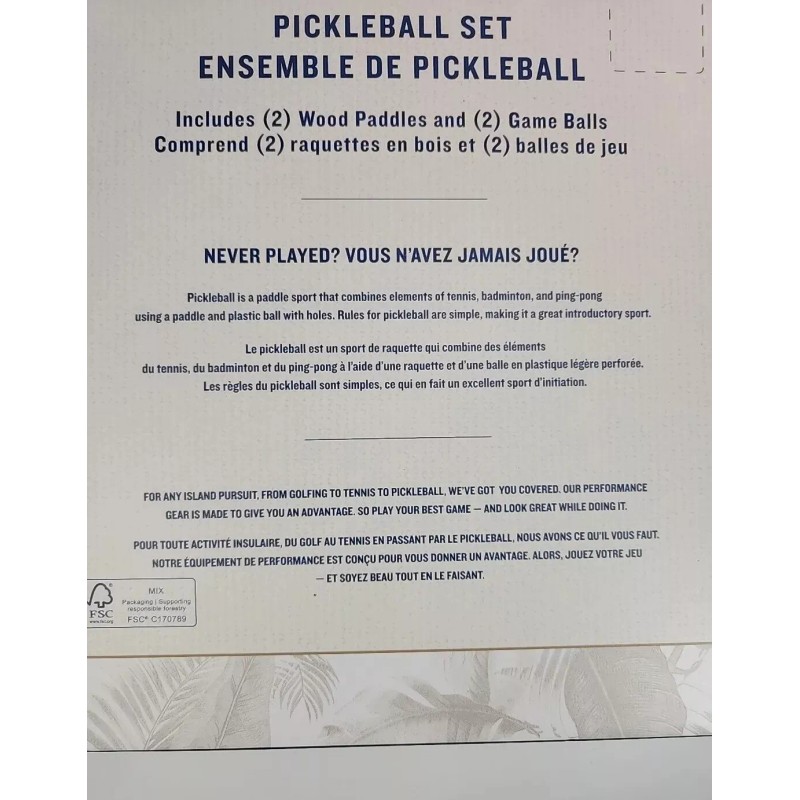 Tommy Bahama New Tommy Bahama Pickleball Set 2- Grey Wooden