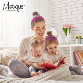 Motique Accessories 1 Inch Wide Suede Like Headband Solid Hair band for Women and Girls (Hot Pink)