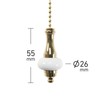 ElekTek Premium Brass Bathroom Light Pull Cord Switch Kit -