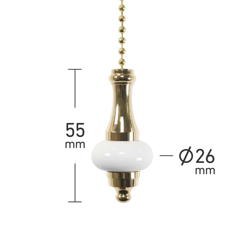 ElekTek Premium Brass Bathroom Light Pull Cord Switch Kit -