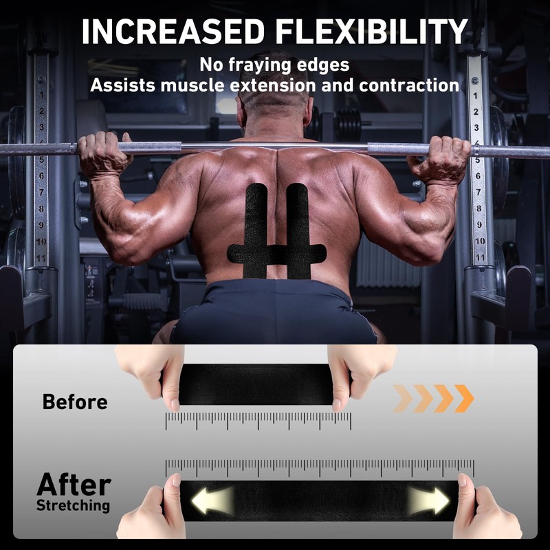 PreCut Kinesiology Tape for Lower Back, 12PCS Kinesiology Tape Precut