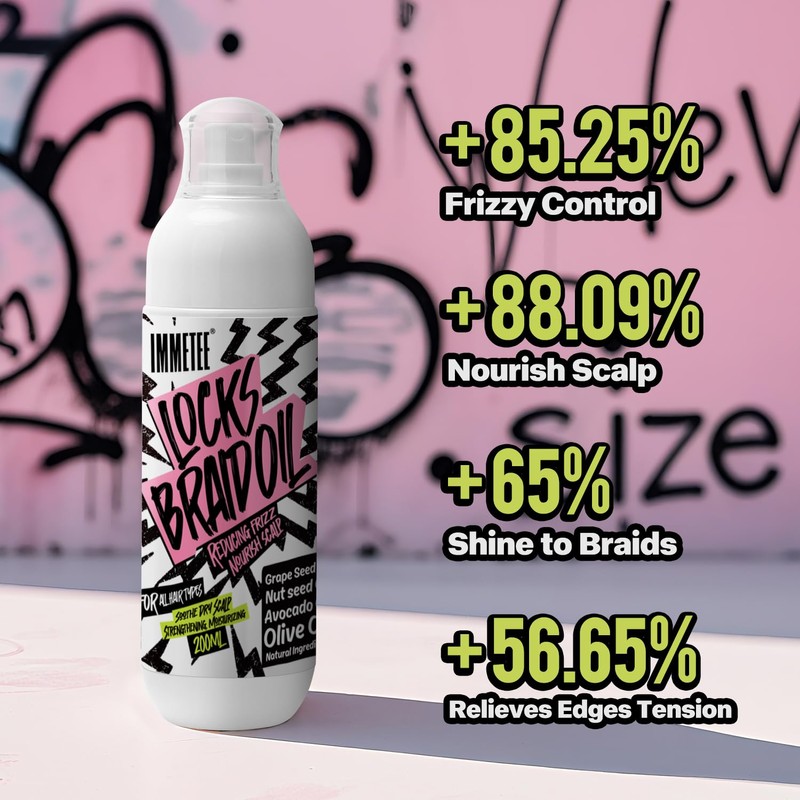 immetee Braid Oil, Braid Spray Frizzy Control Nourish Achy Scalp