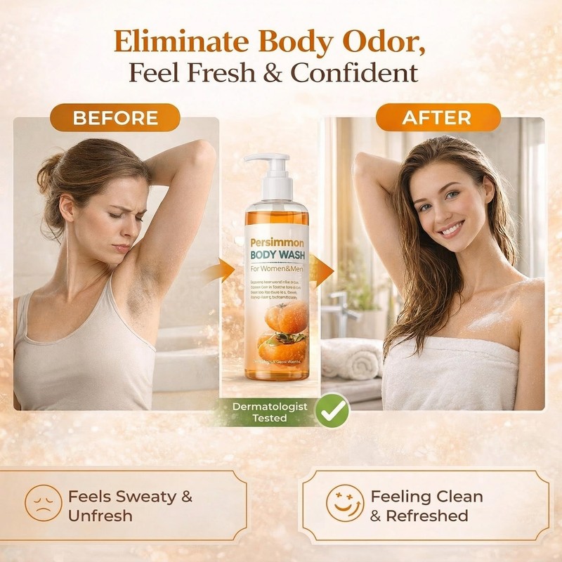 Persimmon Body Wash for Odor Control – Natural Deodorizing Soap