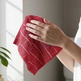 Utopia Towels 8 Pack Kitchen Towels Set, 12x12 Inches, Highly Absorbent and Super Soft Microfiber Towels, Ideal for Cleaning Dishes, Pans, Red