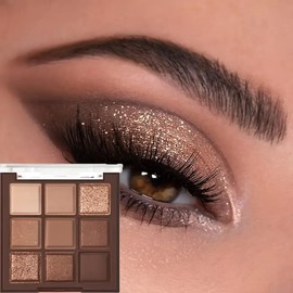 Paletas de Sombras de Ojos 9 Coloridas Profesionales Paletas de Maquillaje  Larga Duración - Sombra de Ojos Brillantes y Mate Personalidad Audaz...   