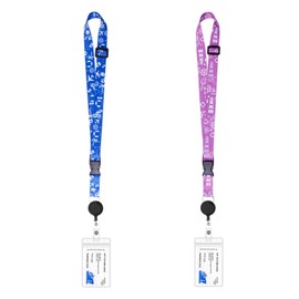 2 PCS Cruise Lanyard, Adjustable Cruise Lanyard with Card Holder, Waterproof Lanyards for Cruise Ship Cards, Retractable Lanyard with Card Holder Protector for Nurse Teacher Student