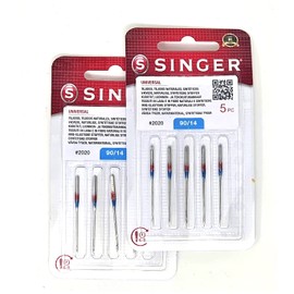 Singer Set of 2 Packs Sewing Needles 804R 2020 90/14 for Woven Sewing Machines 130/705 H