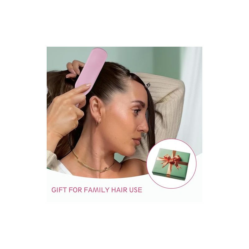 Cepillo de pelo con mango de madera rosa, cerdas de