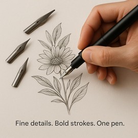 Refillable Ink Fountain Pen for Writing and Drawing, Manga G Zebra | Modular Calligraphy Pens for Writing | Ideal for Artists for Best Flow and Control | Use any Ink or Nib from Extra Fine to Broad