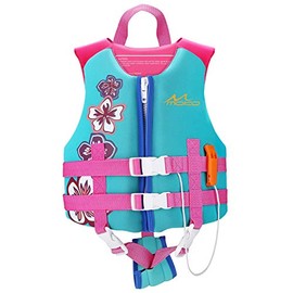 MoKo Swimming Vest for Kids 27-46 lbs, Children Swim Vests Water Activity Equipment Cute Pattern Watersports Swimming Device for Toddlers Boys Girls, M Size - Lake Blue