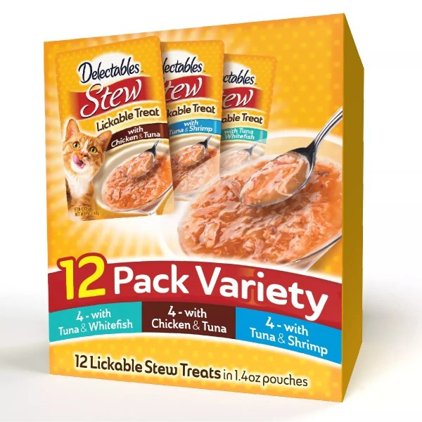 Delectables Stew Lickable Chicken, Tuna, Shrimp and Whitefish Flavor Cat