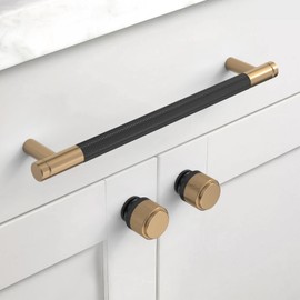 Coinkoly 10-Pack 7.5" (192mm) Champagne Bronze & Matte Black Cabinet Pulls: Knurled Kitchen Cabinet Handles, Drawer Pulls, Cupboard Hardware