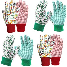 4 Pairs of Women's Gardening Glove，Non-Slip Garden Work Gloves for Gardening, Yard Cleaning,Watering