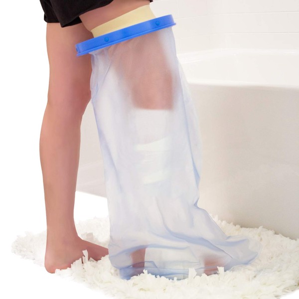 DMI Waterproof Cast Cover, Wound Barrier & Bandage Protector, Reusable with a Watertight Seal for Showers, Baths and Pools, Fits Adult Large Leg up to 42 Inches in Length, Long Leg
