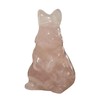 Manekieko Natural Rose Quartz Hand Carved Rabbit Statue,38mm Crystals and