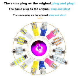 SIGANDG - Juego de 24 bombillas para interiores de coche, T10 de 31 mm y 42 mm, luz de cúpula LED para interiores de coche, luces de mapa, luces de placa, luz de maletero, luces de cúpula, luz de