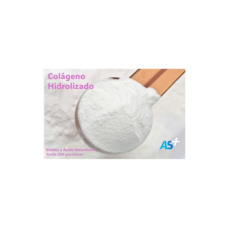 AS Colágeno Hidrolizado, en polvo,100 porciones, Sabor frutas, 1 kg.