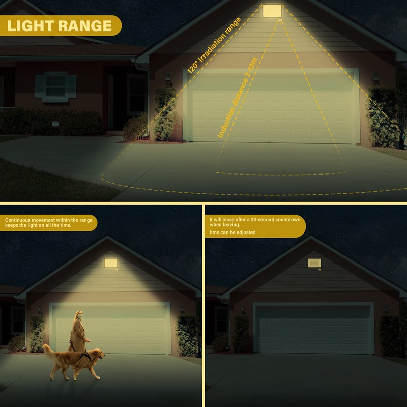 Willpower 2 Pieces 100W LED Floodlight with Motion Sensor, 10000LM