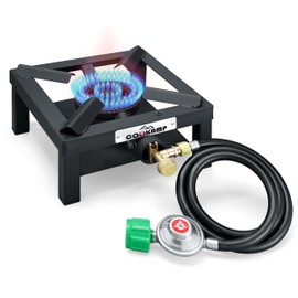 COOKAMP Propane Burner Angle Iron Camp Stove with CSA Listed Regulator and 4ft Hose (SA1200v2)