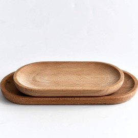 OSALADI 2pcs Beech Pallet Service Plate Dinner Tray Dinner Plate Fruit Plate Fruit Tray Household Tableware Food Tray Dessert Tray Snack Tray Oval Tray