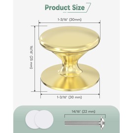 MeBantoo 2-Pack Adhesive Drawer Knobs, Aluminum Alloy Stick on Cabinet Pulls for Kitchen, Bathroom, Wardrobe & Dresser - No Punching Peel and Stick Round Drawer Handle (2, Gold)