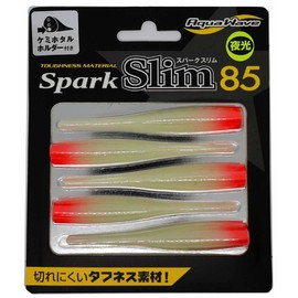 CORMORAN Worm Aqua Wave Spark Slim 3.3 inches (85 85 mm) Glow Red Head #S39 Lure