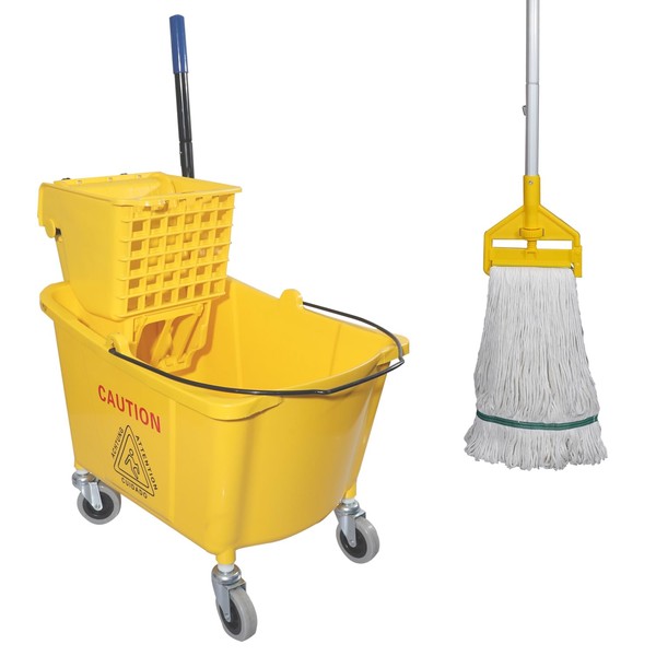 Midoneat Midoneat Commercial Mop Bucket with Side Press Wringer on
