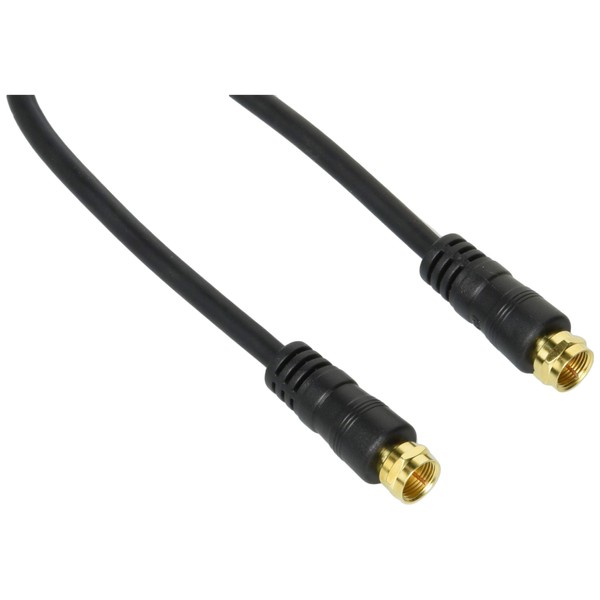 INEX F4C-03 Antenna Cable, F-Type Screw Type, Straight 0.1 ft (0.3 m), Black