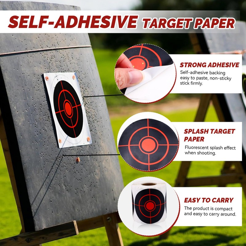 Splatter Target Stickers, 3 inches Target Stickers, Fluorescent Yellow Splatter