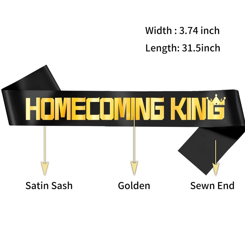Homecoming King and Homecoming Queen Sashes - Homecoming Party Prom
