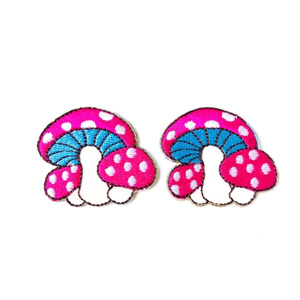 Set 2 pcs. Mini Pink Mushroom Cute Cartoon Logo Jacket